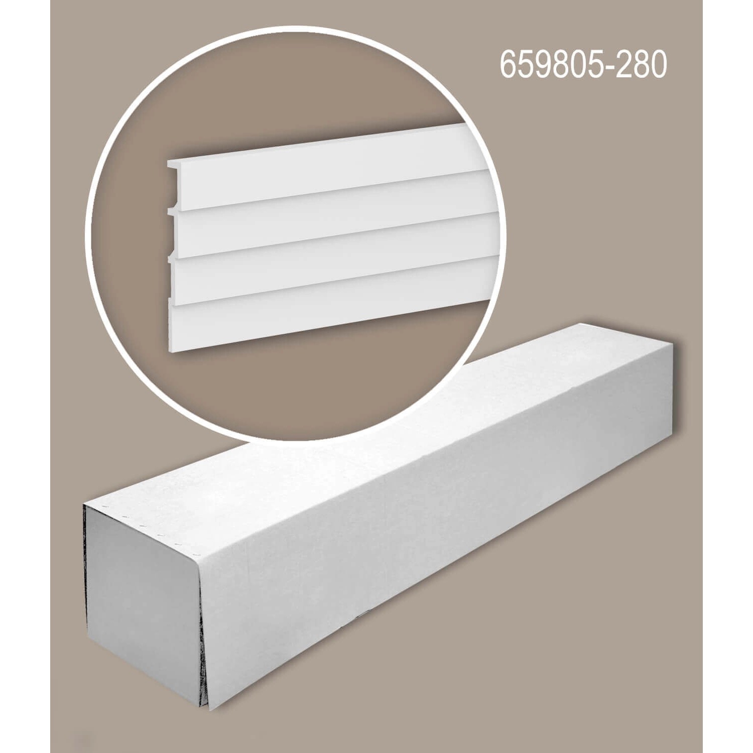 PROFHOME 3D Wandpaneele Set, 4 Paneele und 4 Leisten, weiß. Zubehör für Paneele.