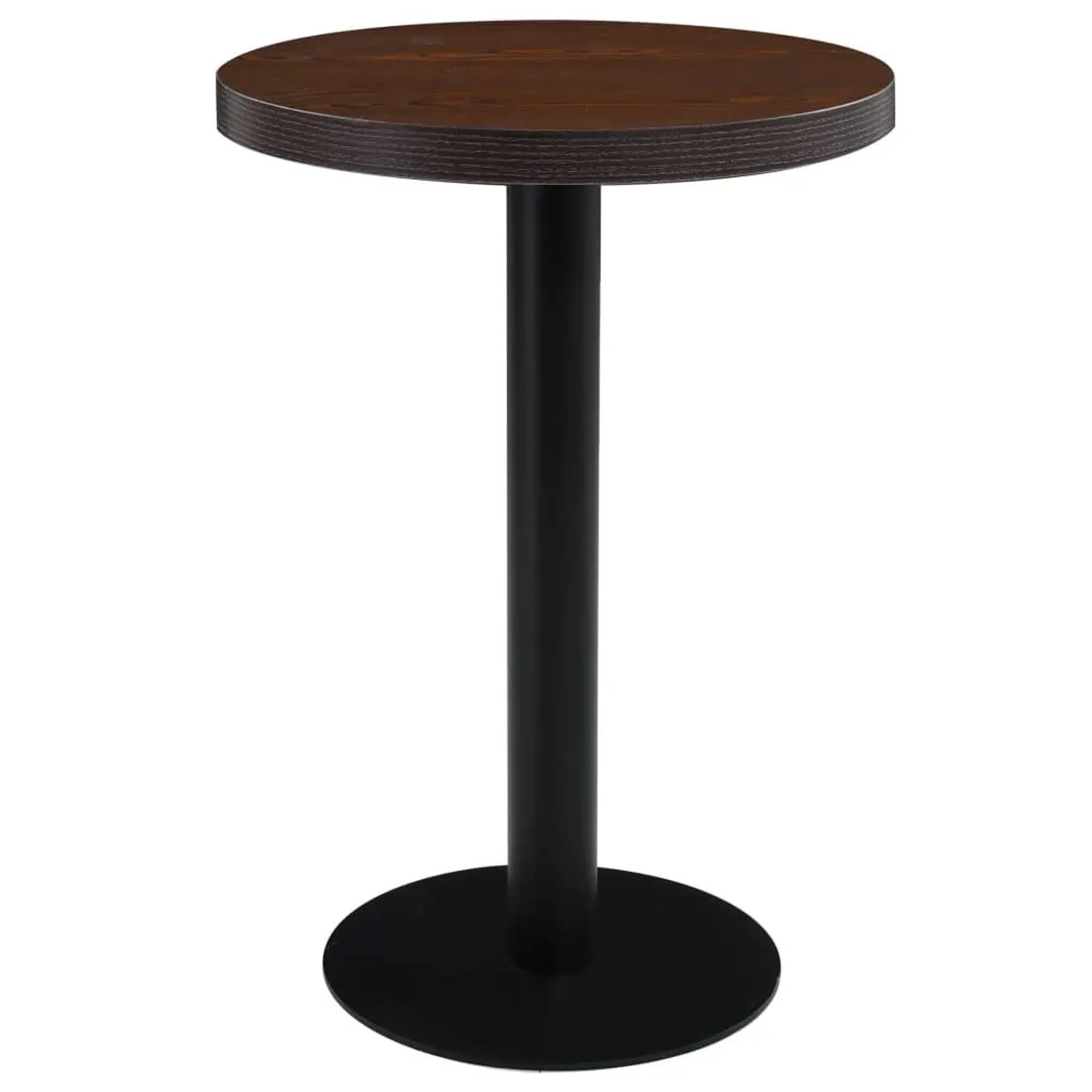 DELUKE Bistrotisch FLORI Rund Dunkelbraun/Schwarz 60cm MDF Esstisch Kleiner Tisch Cafe Gartentisch Balkontisch Outdoorti...
