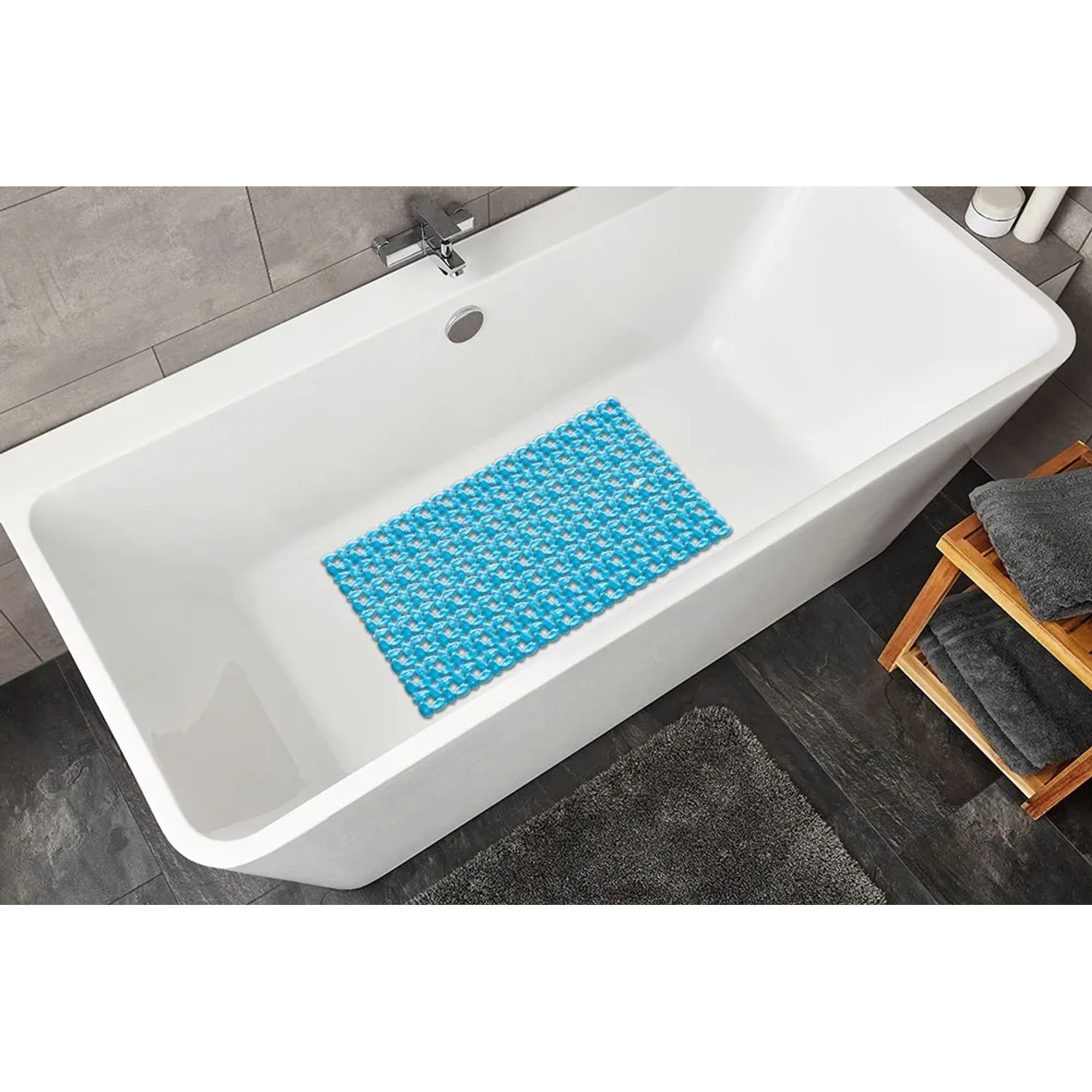 Türkise Kleine Wolke Wanneneinlage Ivy in Badewanne, 39x69 cm, rutschfest.