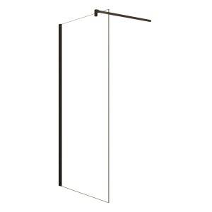 AICA Walk In Duschwand mit Schwarzrahmen, 110x200cm, 8mm ESG-Glas, Duschtrennwand