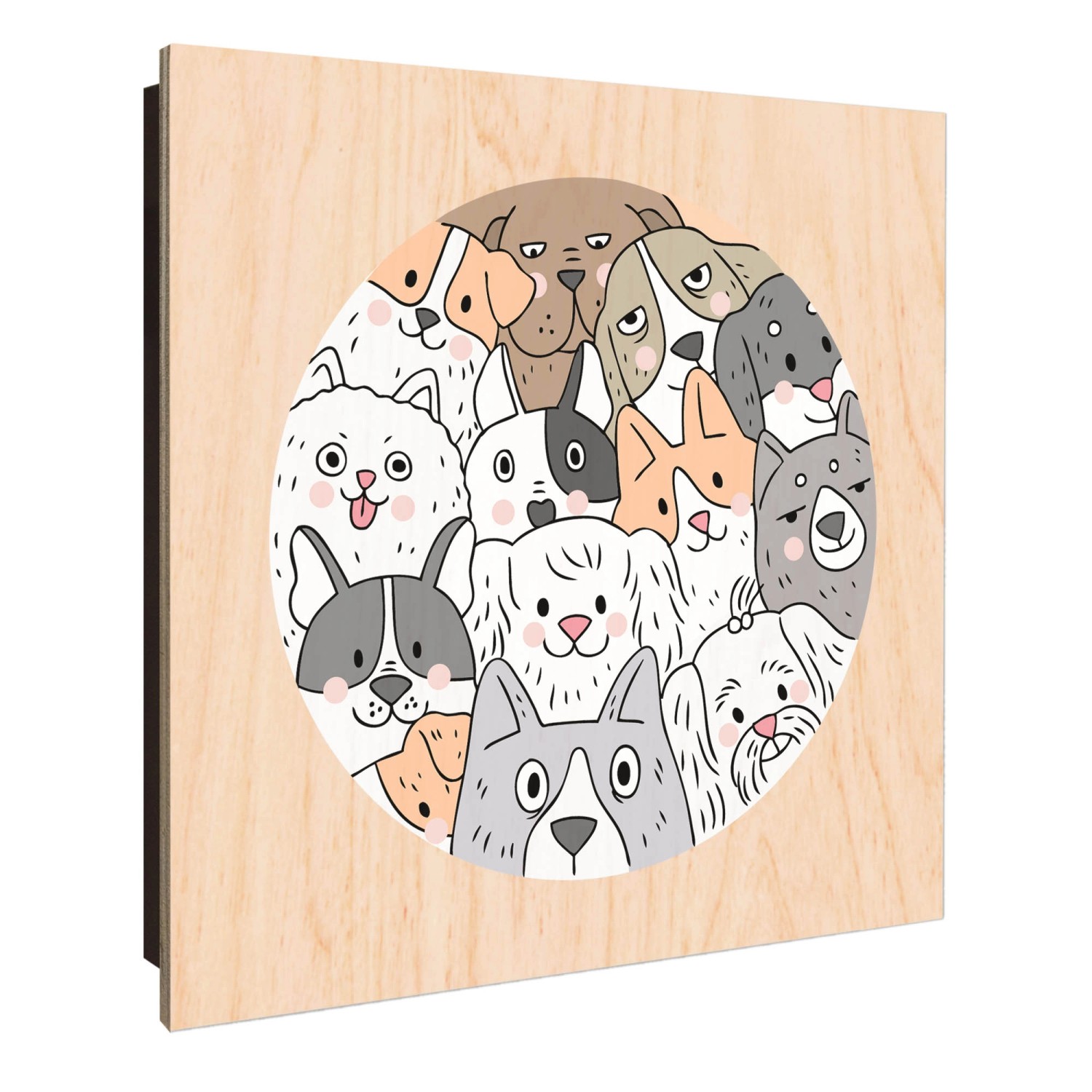 Banjado Schlüsselkasten Holz 30x30cm Schwarz Scharnier Rechts 50 Haken Desi günstig online kaufen