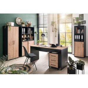 Schildmeyer Schreibtisch Aino 1500 Braun-Schwarz 150 cm x 73,6 cm x 65 cm