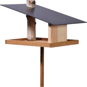 Dobar Vogelfutterhaus Futura aus Holz mit Futterstation für Wildvögel.