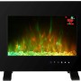 Schwarzer El Fuego Elektrokamin Aarau II mit LED-Flammeneffekt und Touch-Bedienung, freistehend oder zur Wandmontage.