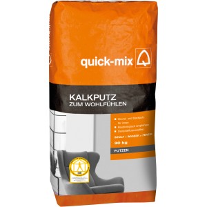 Quick-Mix Kalkputz 30 kg Sack, mineralischer Innenputz für Wand und Decke.