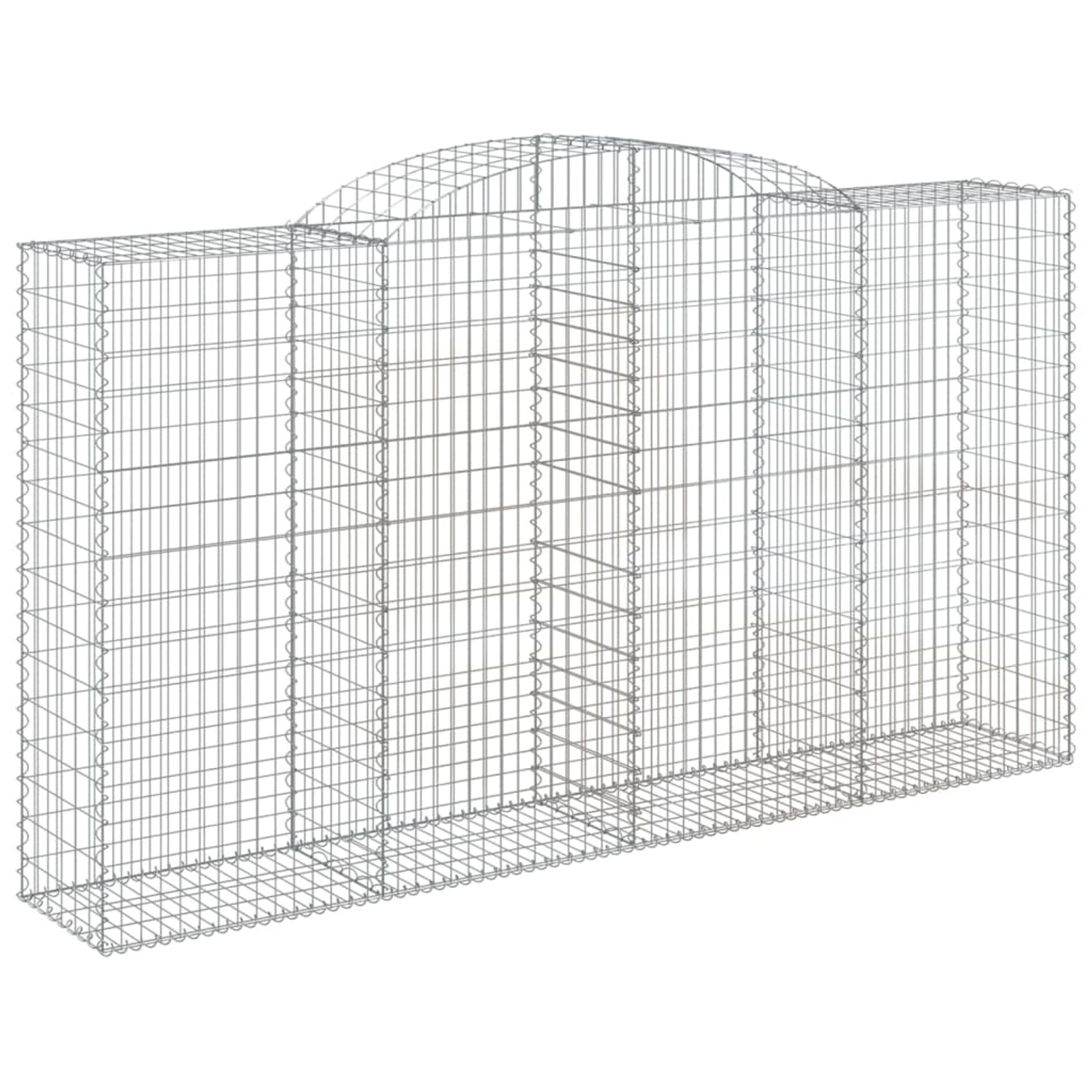 vidaXL Gabionen mit Hochbogen 2 Stk 300x50x160/180cm Eisen 1667347