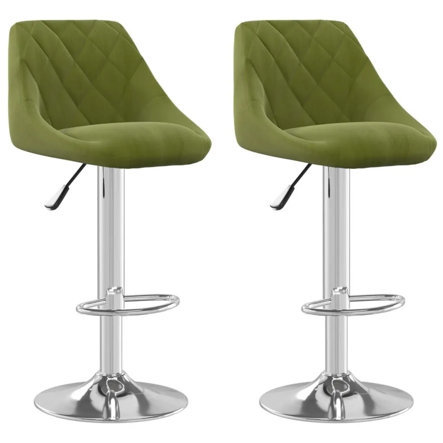 vidaXL Barhocker 2 Stk Hellgrün Samt 335307