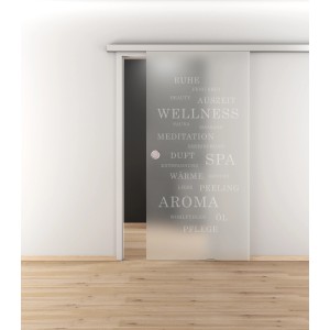 Novadoors Glasschiebetür Nova 621-2 Wellness mit Wellness-Motiv, ESG Glas, 93,5x205,8cm.
