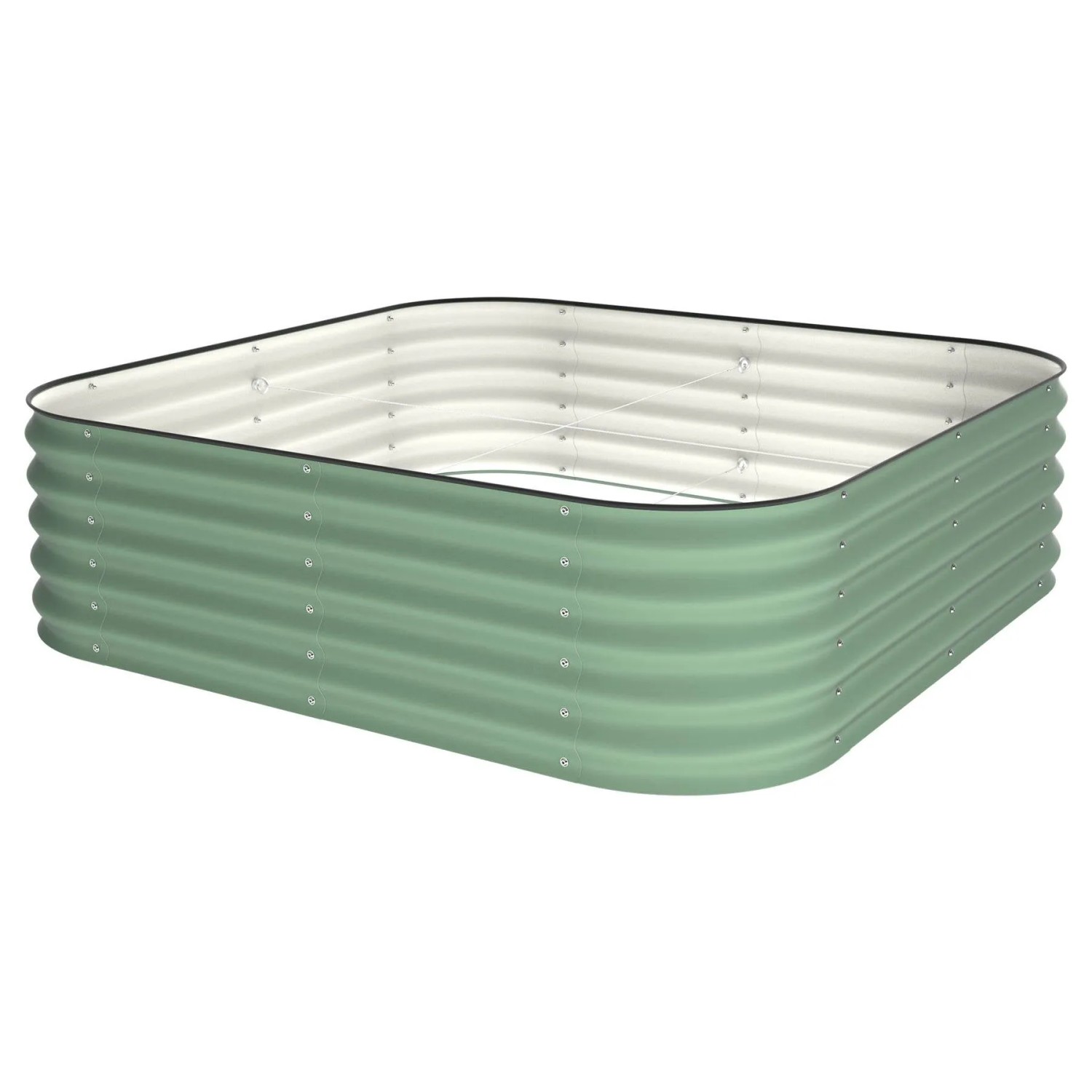 VidaAtHome.de ALVARE Gartenbeet 155 x 155 x 43 cm Waldgrün mit Silber