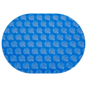 Hellblaue Evolution Solarplane Oval 640x366cm 300µm zur Pool Erwärmung.