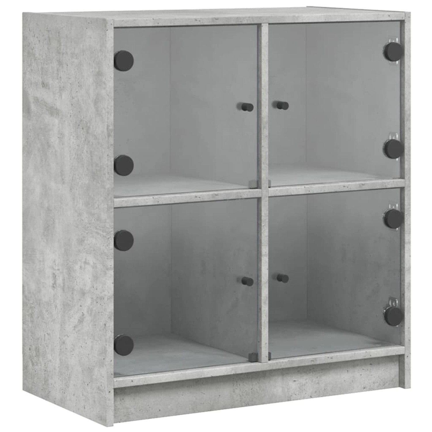 vidaXL Beistellschrank mit Glastüren Betongrau 68x37x75,5 cm 836381 günstig online kaufen