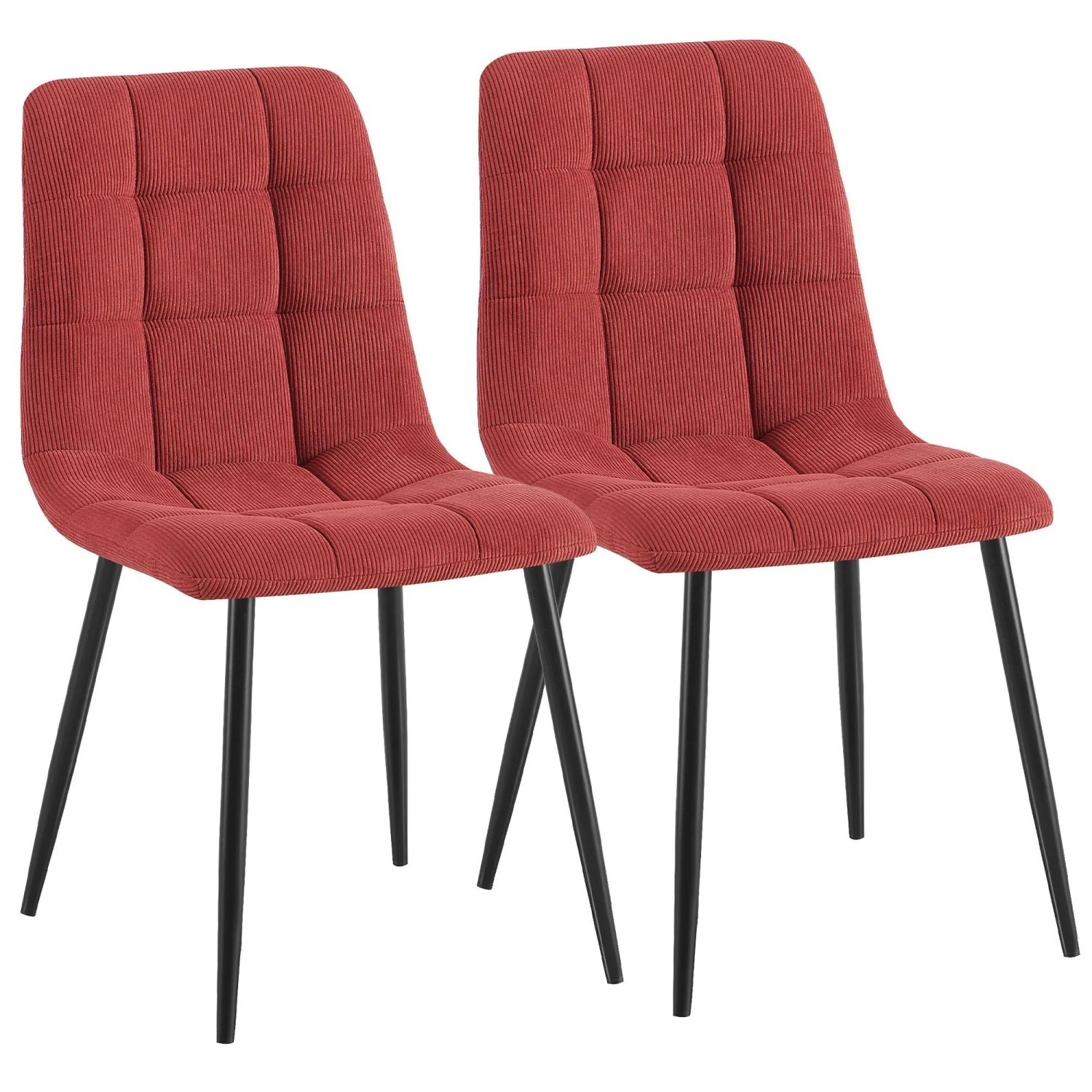 CLP 2er Set Esszimmerstühle Antibes Cord Bordeauxrot