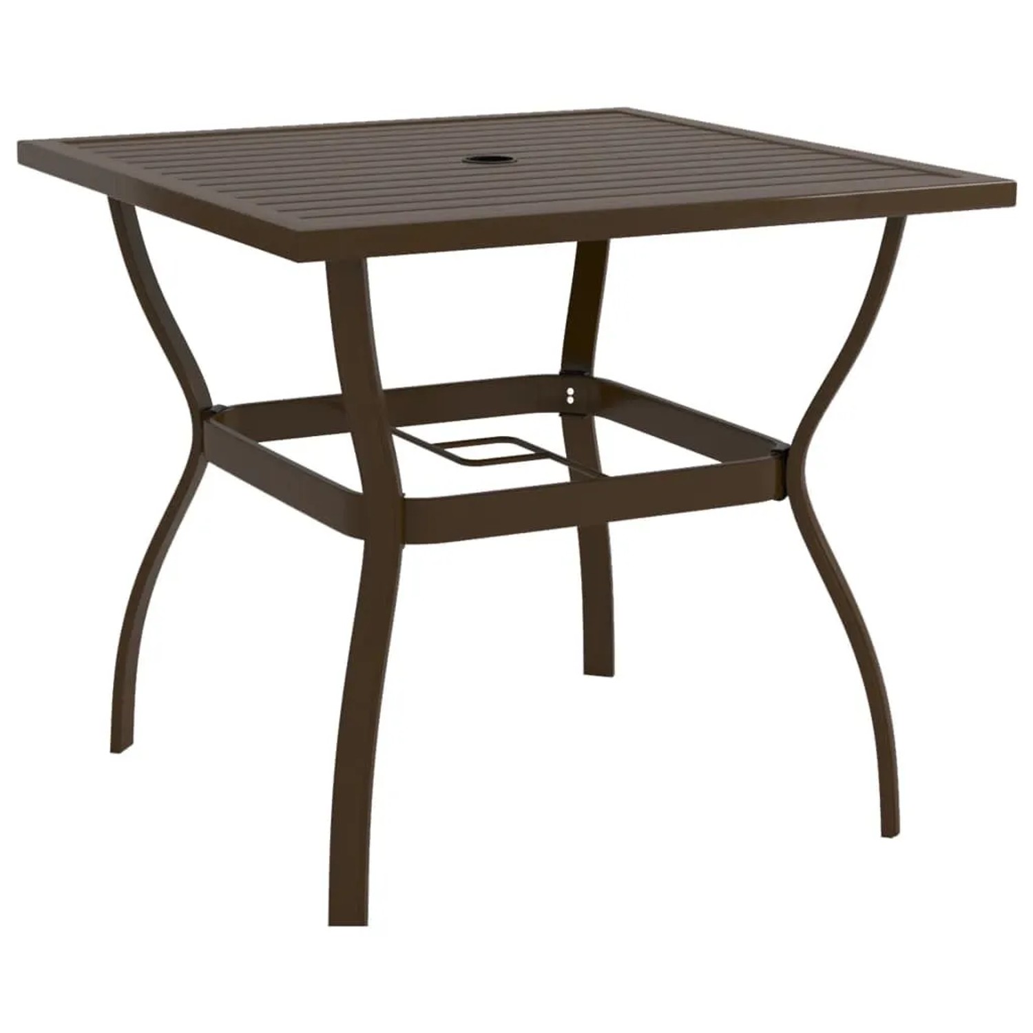DELUKE Gartentisch TOmmI Braun 81,5x81,5x72cm Stahl Outdoortisch Bistrotisch Terrassentisch