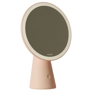 Pinke Philips Tischleuchte Mirror mit Spiegel, LED-Tischleuchte mit Touchdim-Funktion.