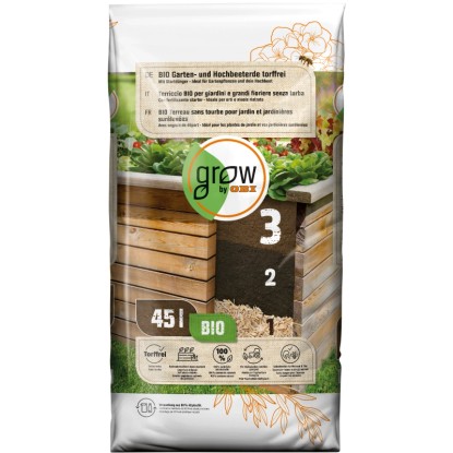GROW by OBI BIO Garten- und Hochbeeterde torffrei, 45l