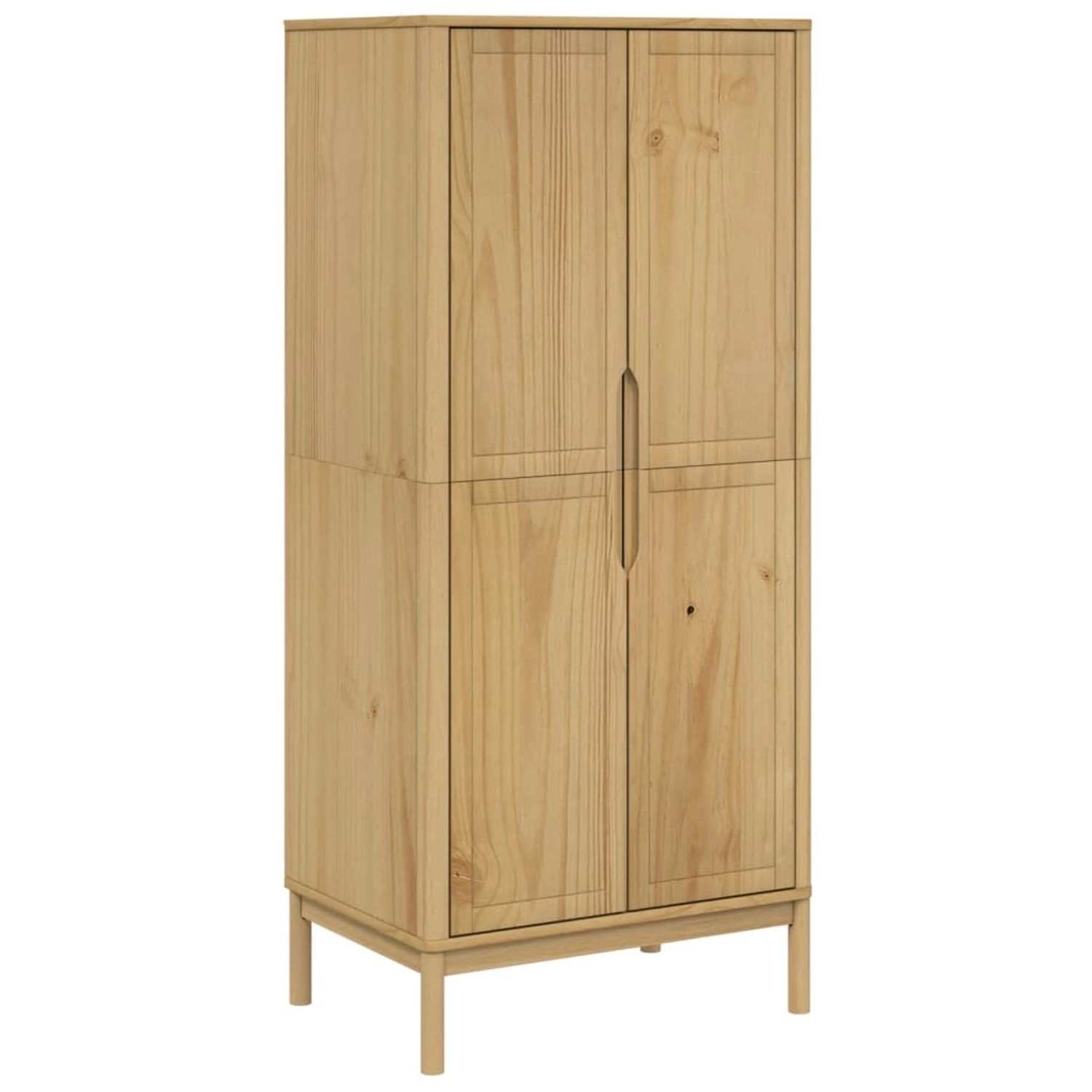 vidaXL Kleiderschrank FLORO Wachsbraun 77x53x171 cm Massivholz Kiefer 37400 günstig online kaufen