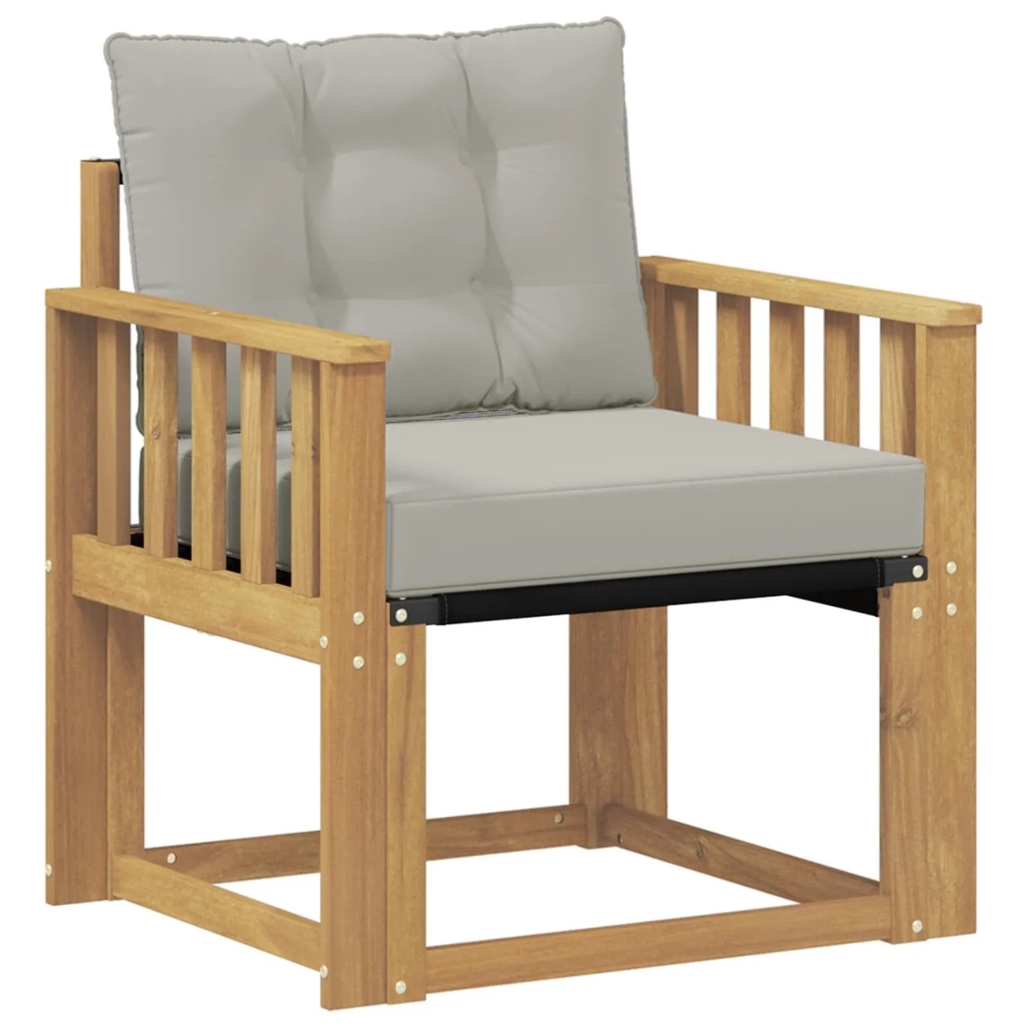 vidaXL Outdoor-Sofa Massives Akazienholz und Textilene Weiß 3439037