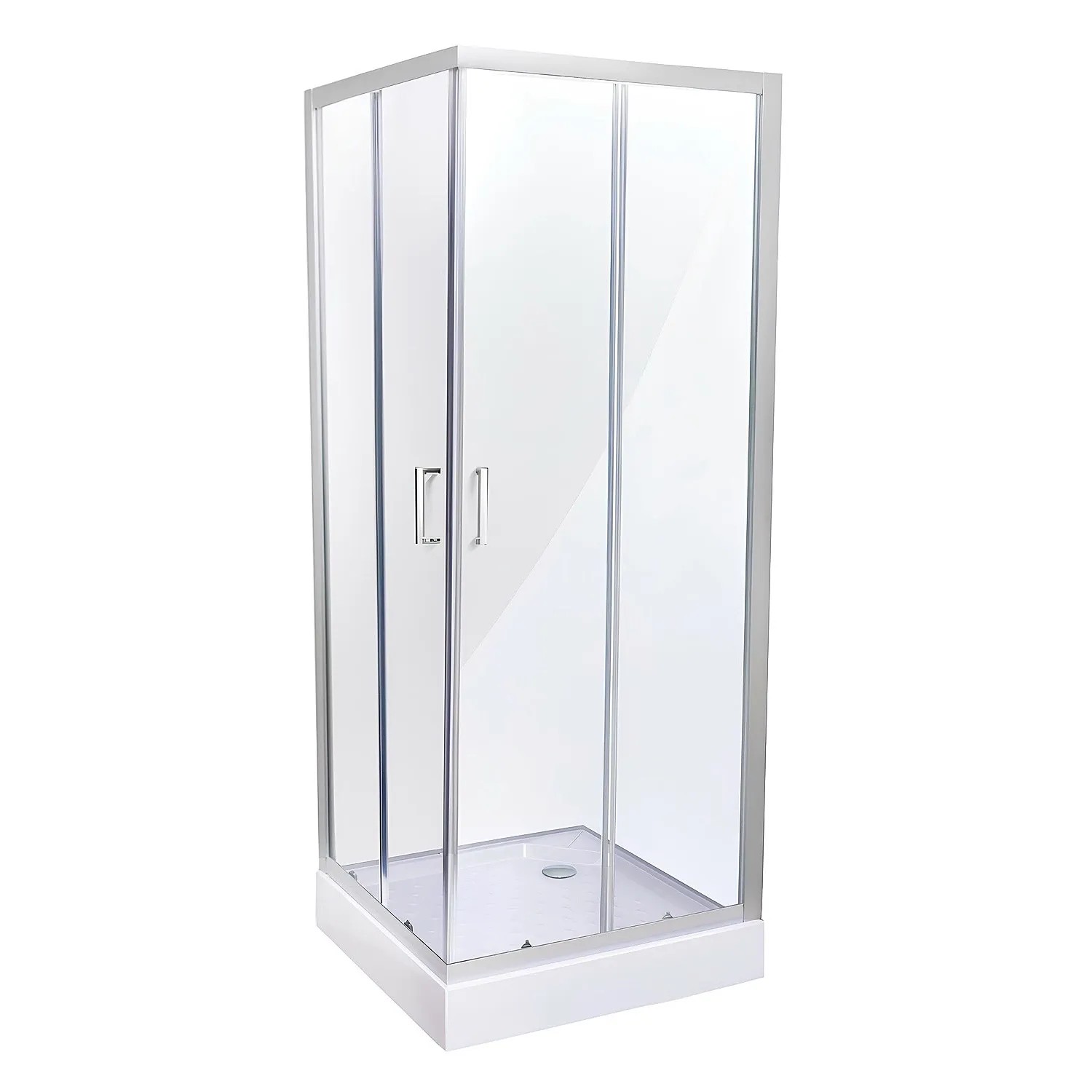 Belvit Duschkabine Eckdusche Mit Schiebetüren Und Duschwanne 90x90x200cm
