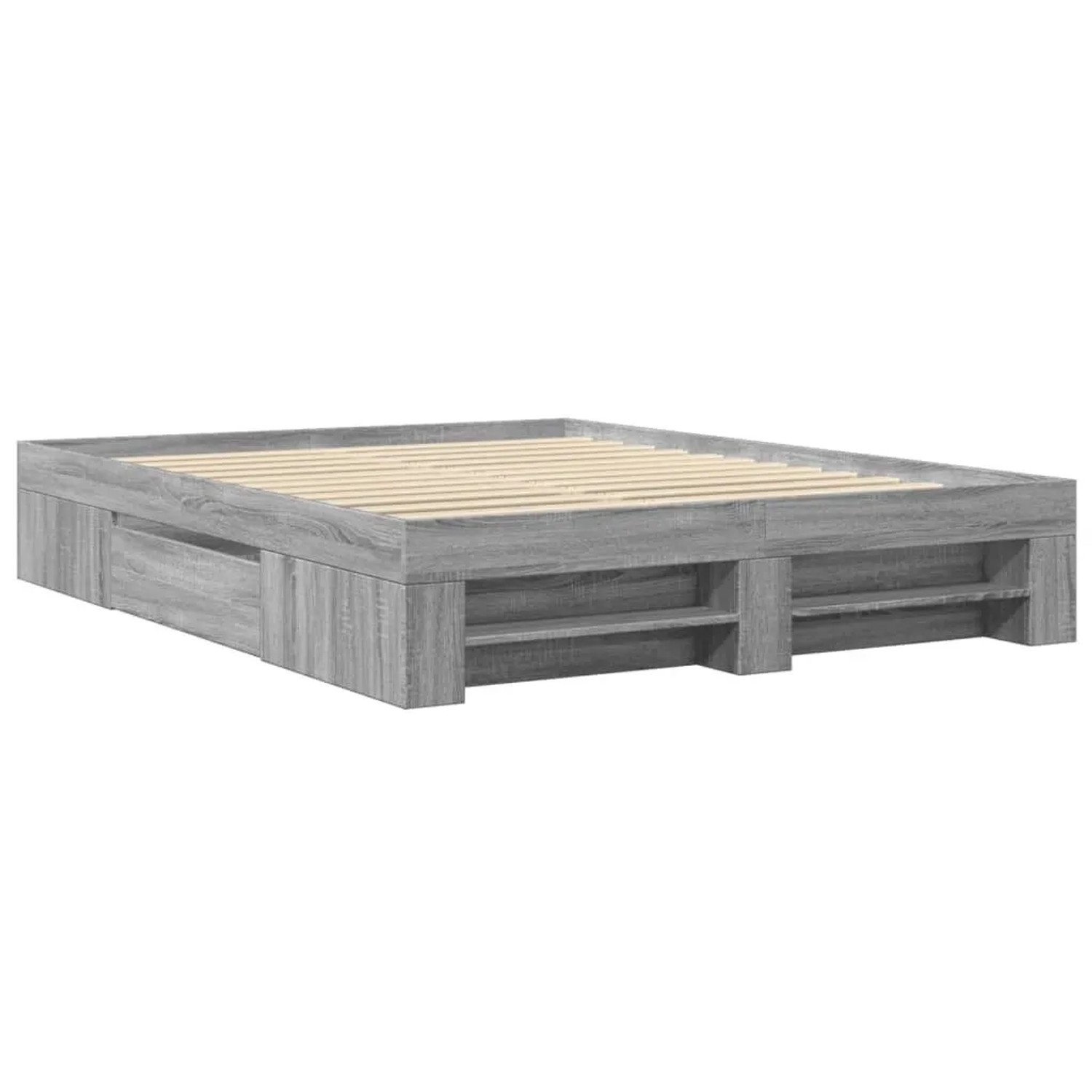vidaXL Bettgestell Grau Sonoma 150x200 cm Holzwerkstoff 3295469 günstig online kaufen