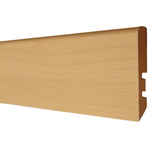 Praktikus Sockelleiste in Buche Optik, 240 cm lang, zur stilvollen Wand- und Bodenabdeckung.