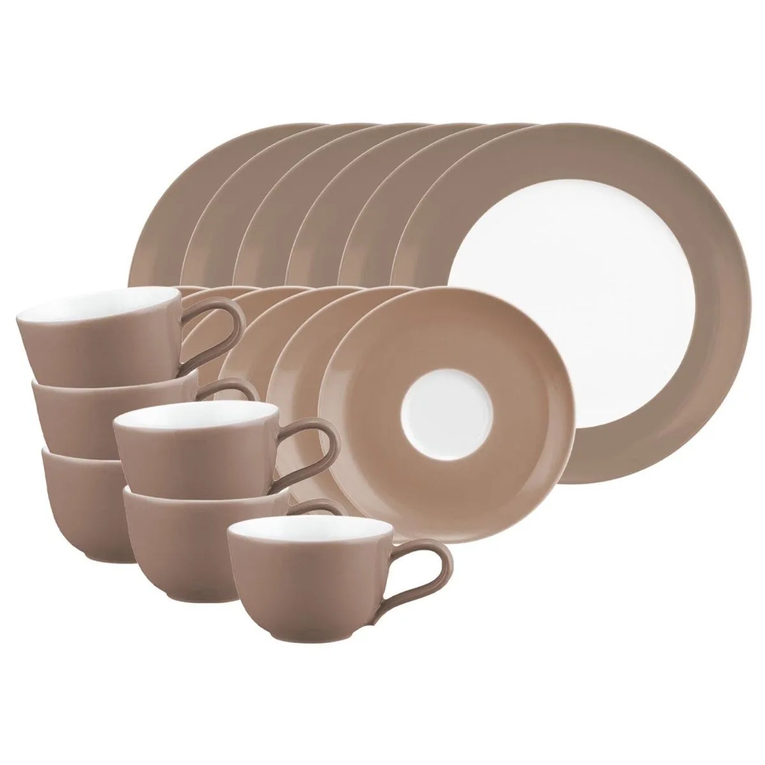 Seltmann Weiden Liberty Pure Colors Kaffeeservice 18-teilig Cocoa Brown