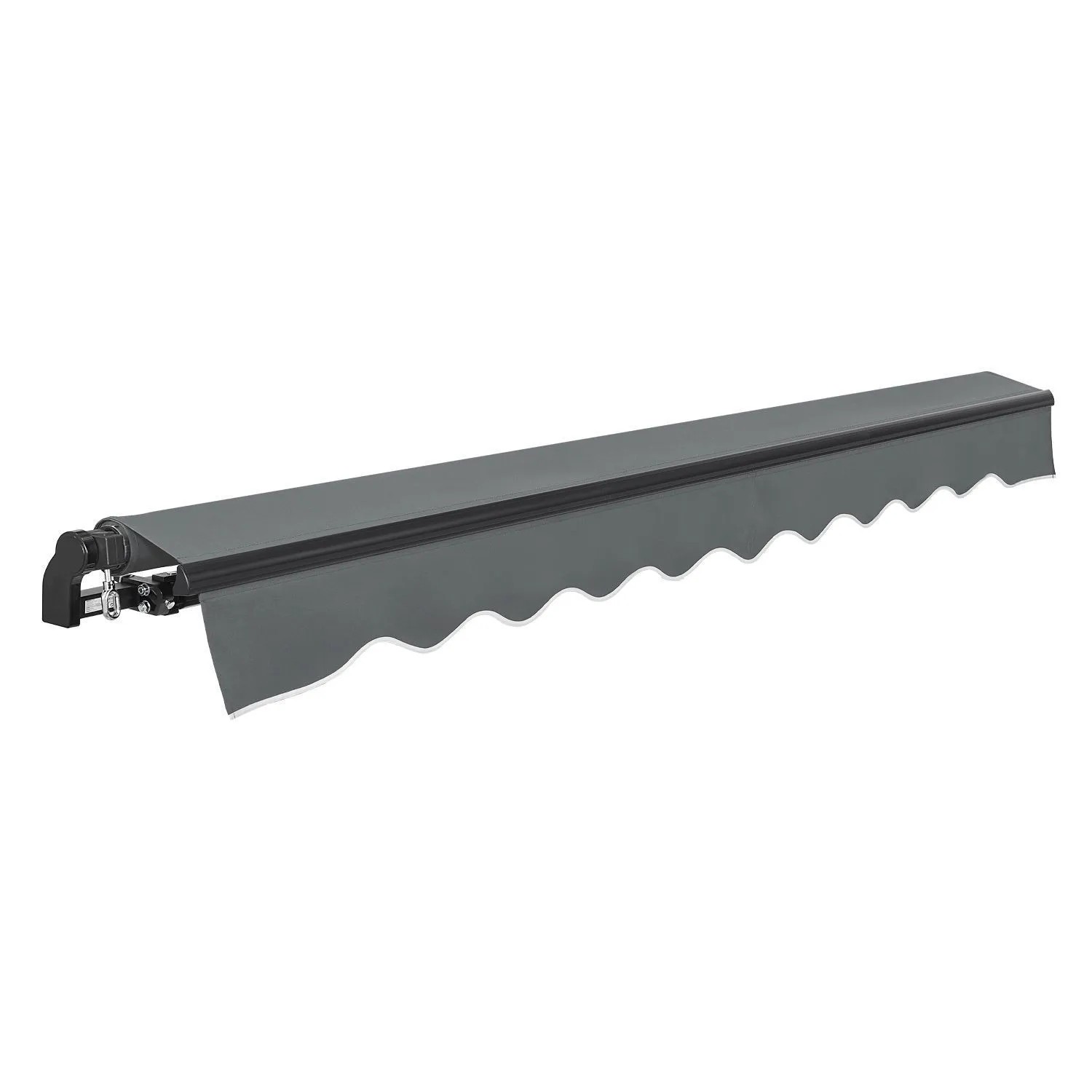 Graue Juskys Gelenkarmmarkise 300x250 cm für Balkon und Terrasse.
