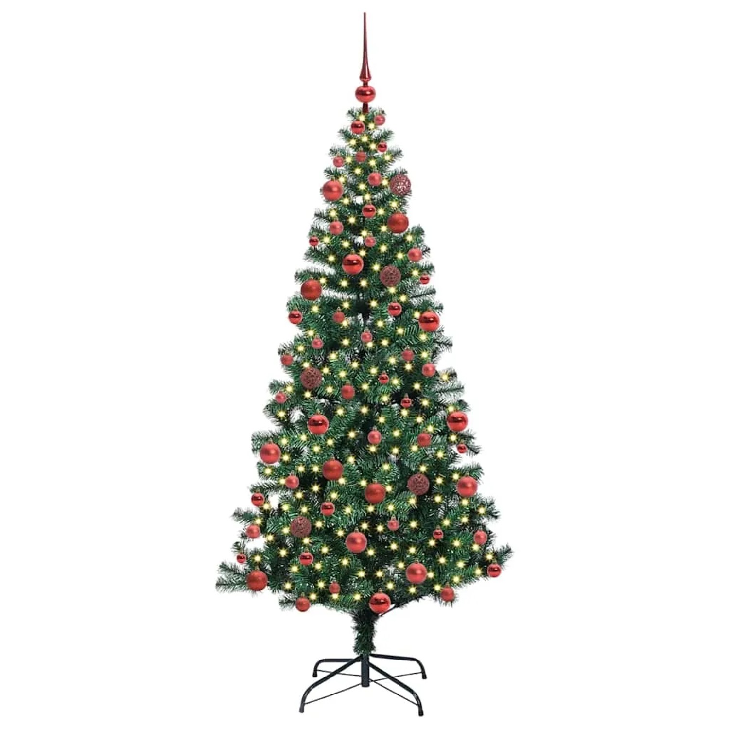 vidaXL Künstlicher Vorbeleuchteter Weihnachtsbaum Grün 180 cm 3396762