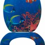 WC-Sitz Ardila Holzkern Ozean mit Unterwasserwelt-Motiv, Korallen und Fischen.