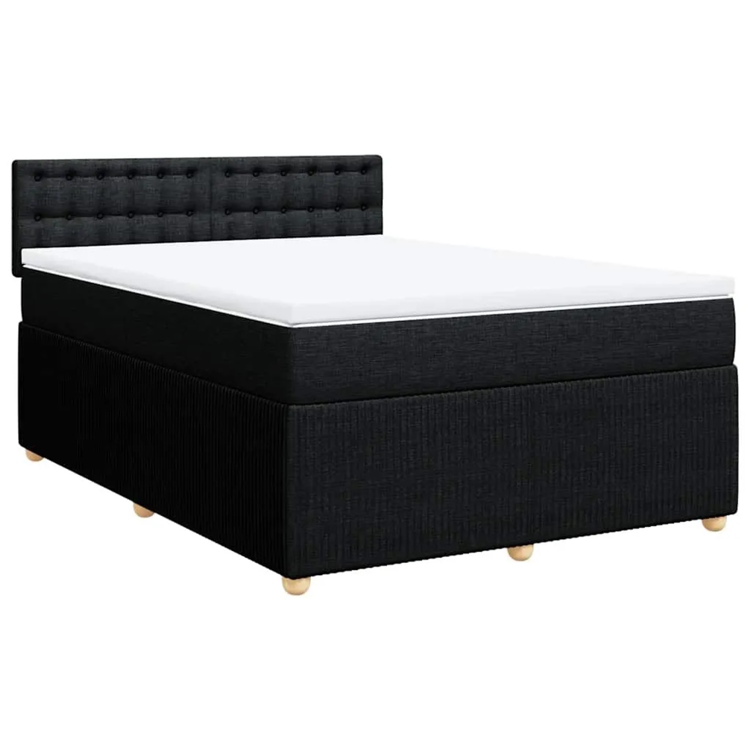 vidaXL Boxspringbett mit Matratze Schwarz 140x200 cm Stoff 3289795 günstig online kaufen