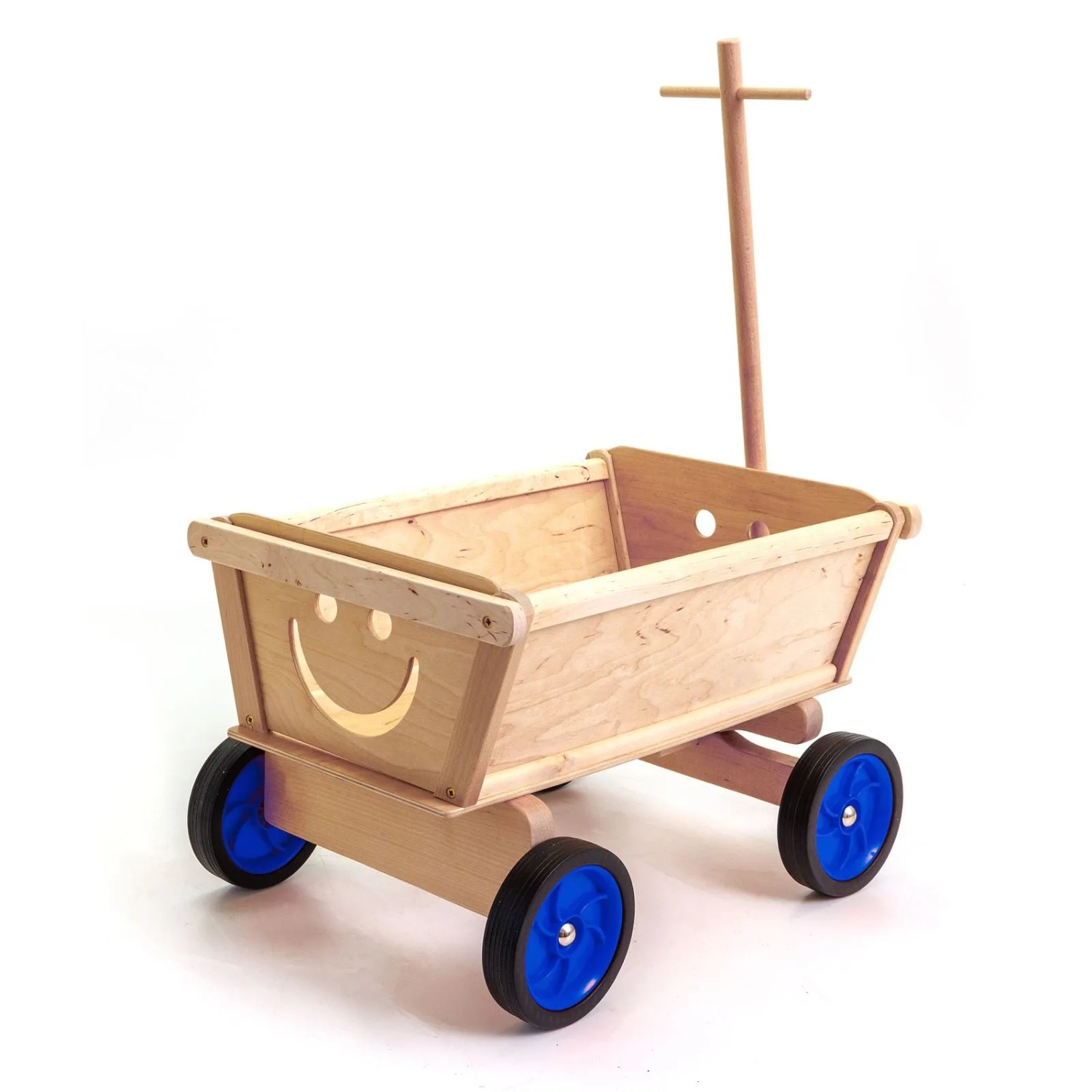 HolzFee Handwagen Hawa 50-2-B  für Kinder Kastenwagen 50 cm Lackiert Spielzeugwagen Räder Blau