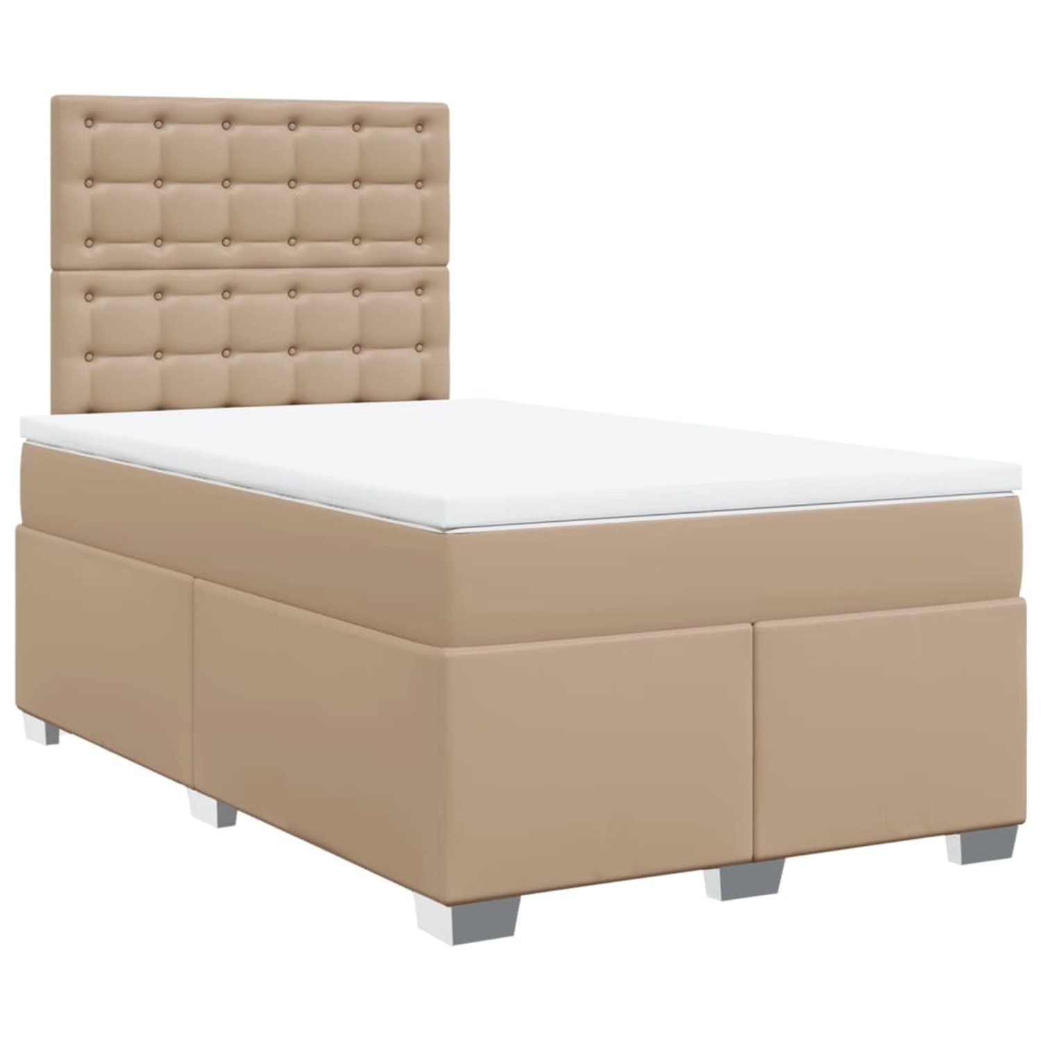 vidaXL Boxspringbett mit Matratze Cappuccino-Braun 120x190 cm Kunstleder 32 günstig online kaufen
