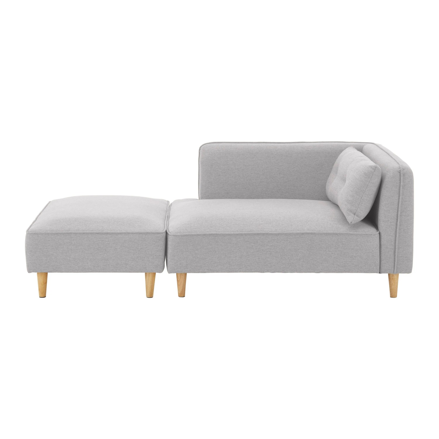 Bessagi Home Sofa Fanny Hellgrau Leinenoptik mit Hocker