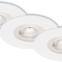 3er Set Brilo LED Einbauleuchten Kulana, weiß, für Bad geeignet.