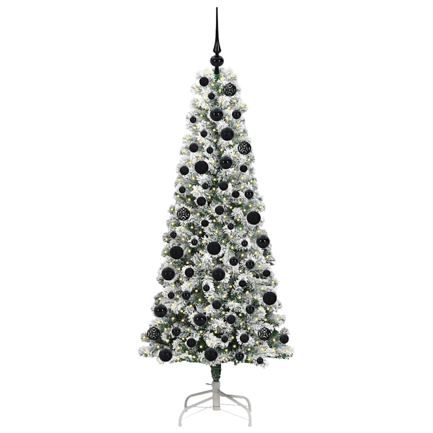 vidaXL Künstlicher Klappbarer Weihnachtsbaum Grün und Weiß 180 cm 3395596