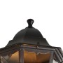 Detailaufnahme der schwarzen QAZQA Außenlaterne Havanna, 220 cm hoch, mit 3 Lampen und IP44 Schutz.