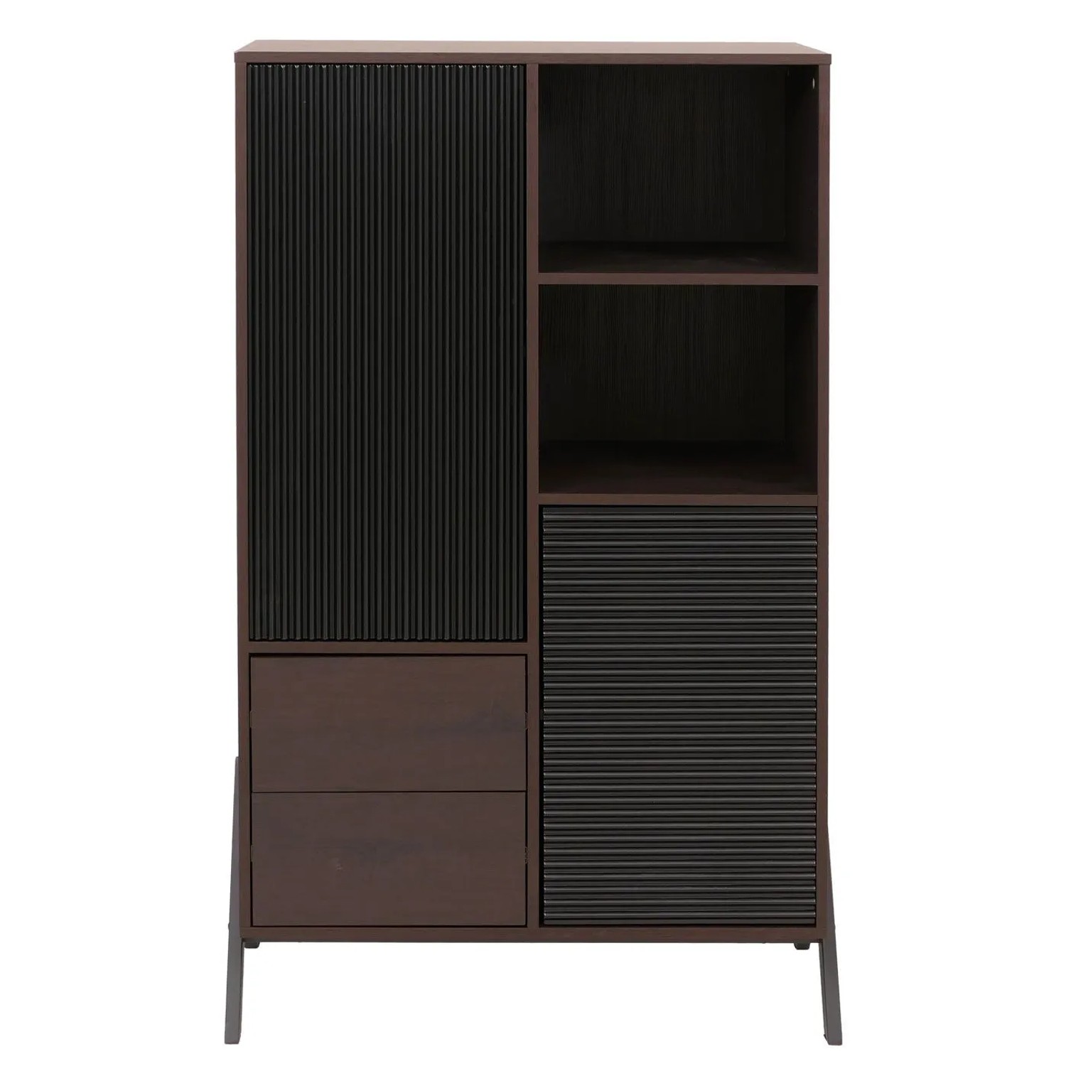 MCW Hochschrank O40 MDF Metall Melamin 138x79x40cm Walnuss-Optik_9