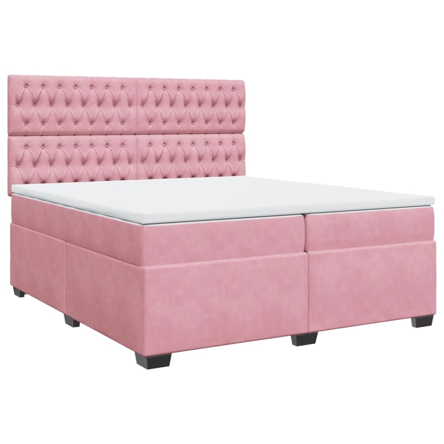 vidaXL Boxspringbett mit Matratze Rosa 200x200 cm Samt2099340 günstig online kaufen