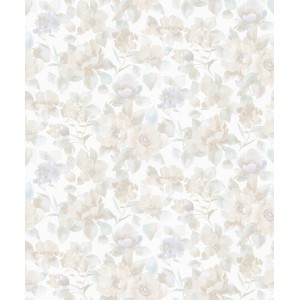 Erismann Vliestapete Charisma mit Blumenmuster in Lila und Beige.