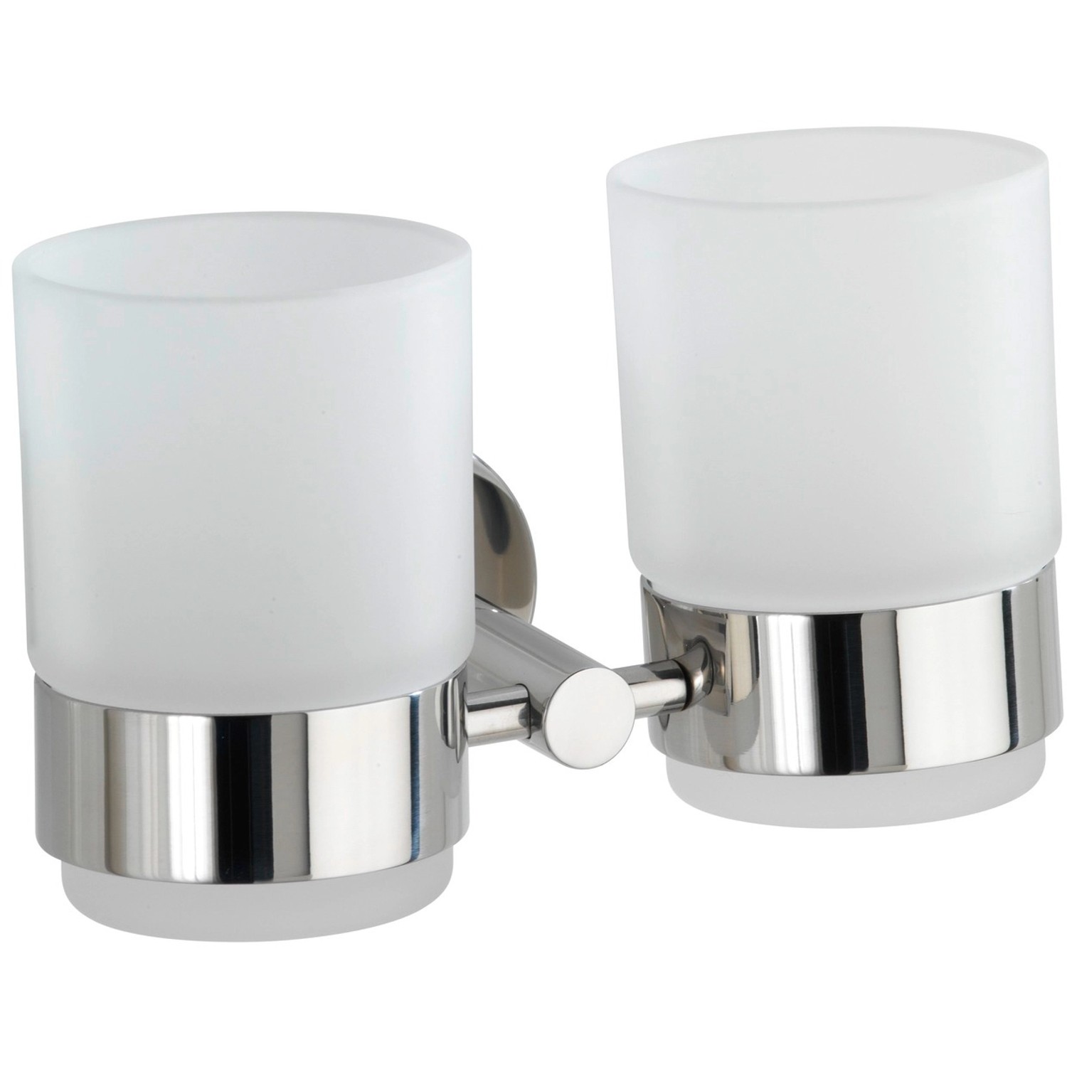 Wenko Zahnputzbecherhalter Bosio doppelt Edelstahl Glänzend