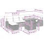 Beiges 8-teiliges Garten-Sofa-Set aus Poly Rattan mit verstellbarer Höhe. Gartenmöbel für Terrasse und Balkon.