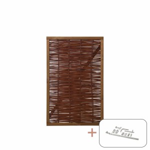 Ölbehandeltes Weidentor "Luxus", 90x140 cm, mit Beschlägen für den Garten.