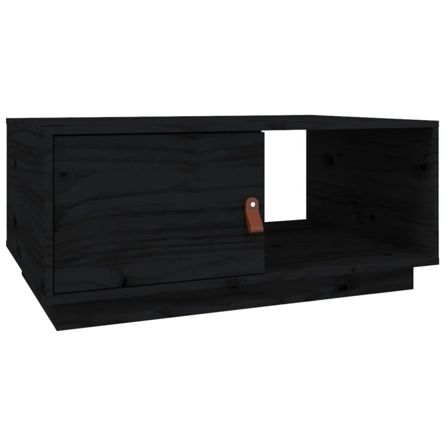 Vidaxl Couchtisch Schwarz 80x50x35,5 Cm Massivholz Kiefer günstig online kaufen