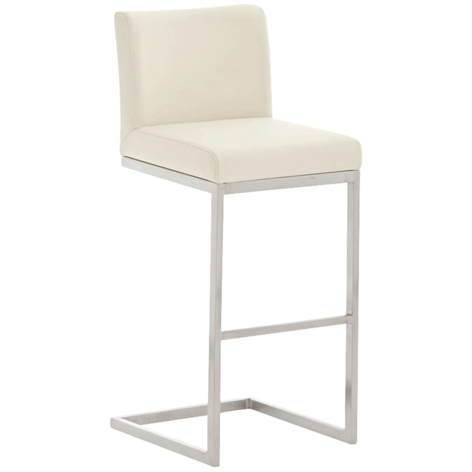 DELUKE Barhocker COBAS Kunstleder Creme 42x48x104cm Barstuhl Mit Lehne Tresenhocker Tresenstuhl