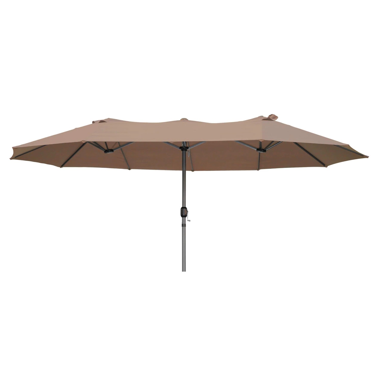 DELUKE Doppel-Sonnenschirm WINDA Hellbraun Polyester Gartenschirm Balkonschirm UV-Schutz