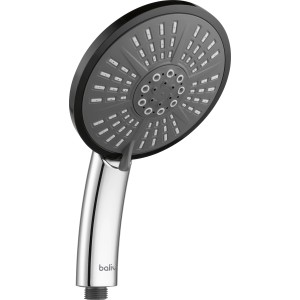 Verchromte baliv Handbrause HBR-150.30 mit 5 Strahlarten und Antikalk-Noppen.