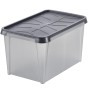 Transparente SmartStore Dry 45 Aufbewahrungsbox mit grauem Deckel.