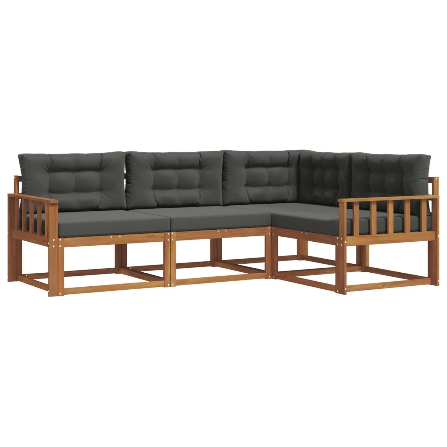 vidaXL Outdoor-Sofagarnitur mit Kissen 4-Tlg Natur und Anthrazit 3367505
