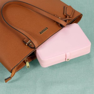 Relaxdays Schmuckkästchen Kunststoff Pink Kompakt 4,5 cm x 21 cm x 14,5 cm 260 g