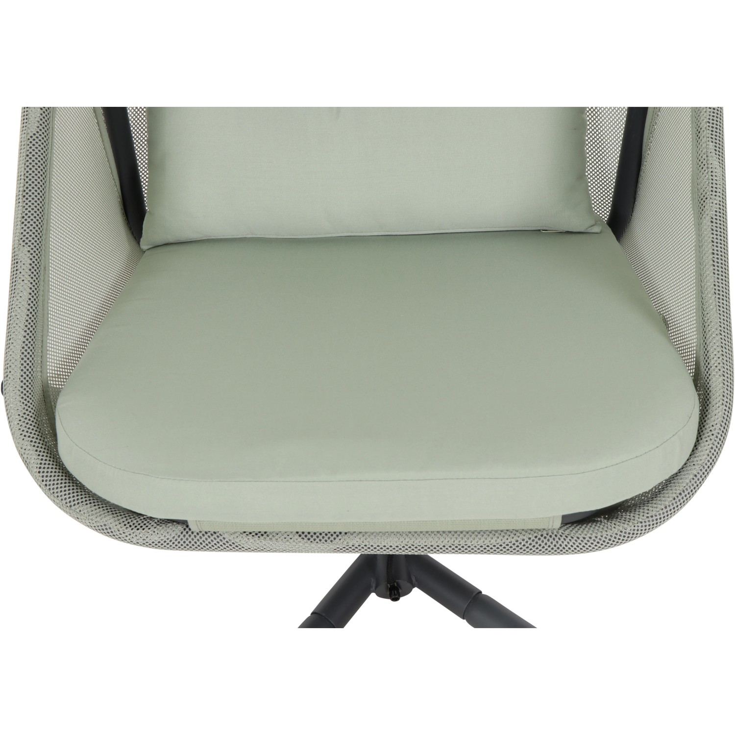 Detailaufnahme: Siena Garden Hängesessel Yobaya Light Green mit Sitzkissen.