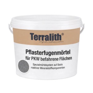 Terralith 2k Pflasterfugenmörtel, 26,5 kg, steingrau, im Eimer. Für LKW-befahrene Flächen.